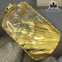 Mặt Dây Chuyền Quan Âm Đá Thạch Anh Tóc Vàng Cao 45,9 Ngang 28,6 Sâu 10,4 (mm) 29,2gr