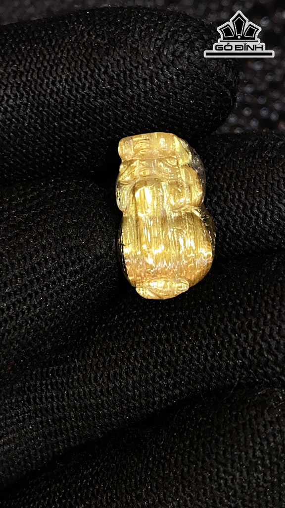Mặt Dây Chuyền Tỳ Hưu Đá Thạch Anh Tóc Vàng Cao 19 Ngang 11 Sâu 9,5 (mm) 3,6gr
