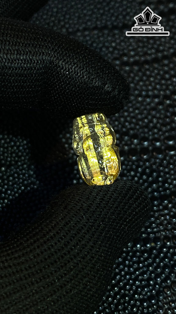 Mặt Dây Chuyền Tỳ Hưu Đá Thạch Anh Tóc Vàng Cao 19 Ngang 11,3 Sâu 10,8 (mm) 4gr