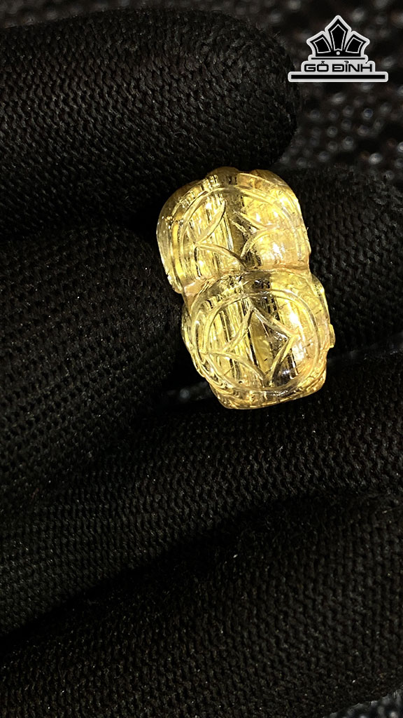 Mặt Dây Chuyền Tỳ Hưu Đá Thạch Anh Tóc Vàng Cao 22,4 Ngang 13,6 Sâu 12 (mm) 6gr