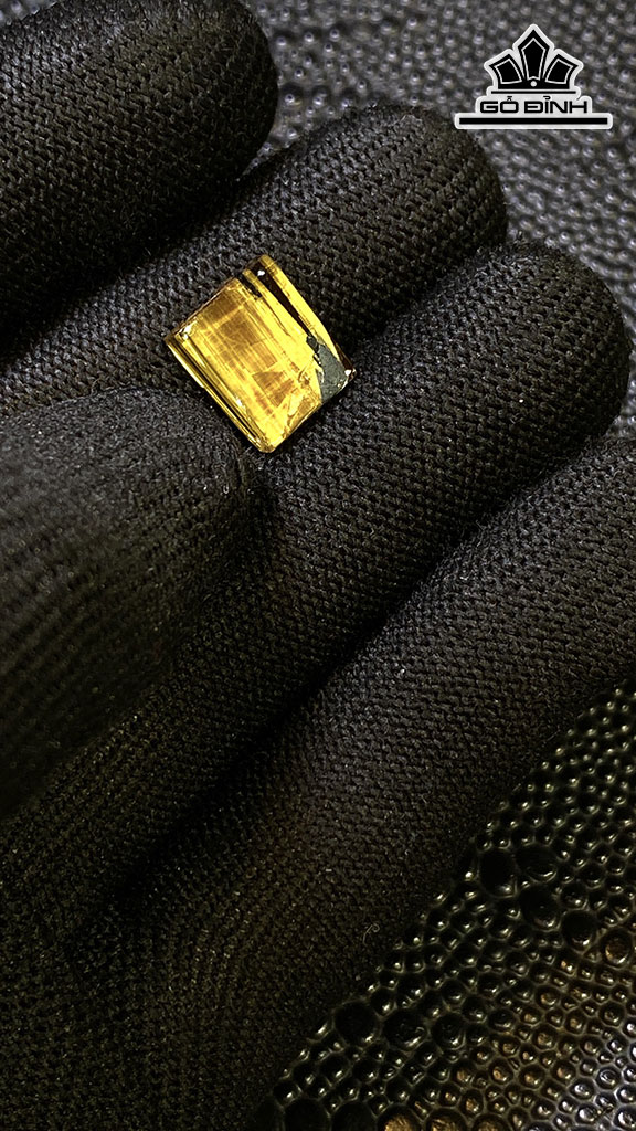 Mặt Nhẫn Đá Thạch Anh Tóc Vàng Cao 11,6 Ngang 9,6 Sâu 4,5 (mm) 1,5gr
