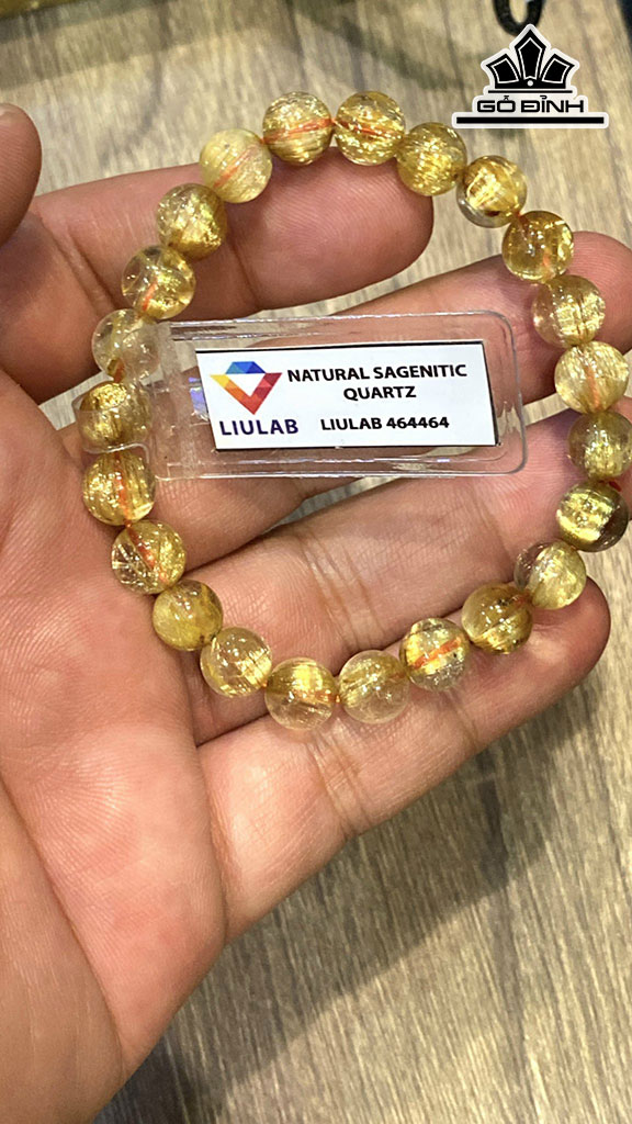 Vòng Tay Đá Thạch Anh Tóc Vàng Đường Kính Hạt 8,38-7,97 (mm) 86.60cts