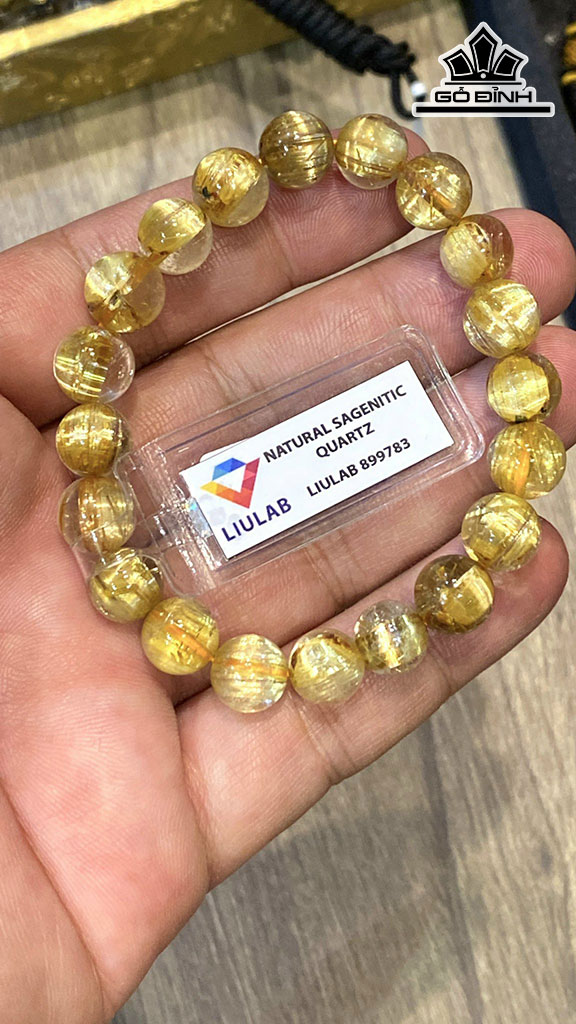 Vòng Tay Đá Thạch Anh Tóc Vàng Đường Kính Hạt 9,94-9,98 (mm) 115.38cts