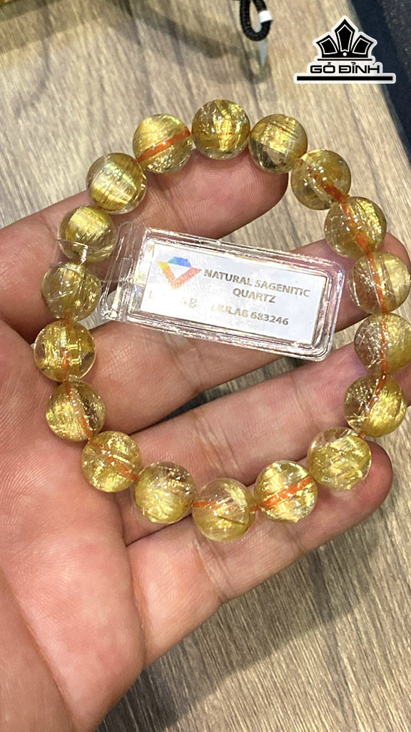 Vòng Tay Đá Thạch Anh Tóc Vàng Đường Kính Hạt 11,41-10,97 (mm) 176.90cts