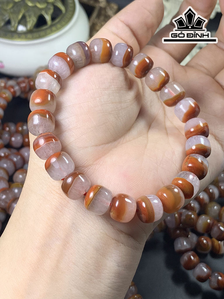 Vòng Tay Đá Mã Não Đường Kính Hạt 10,5 (mm)