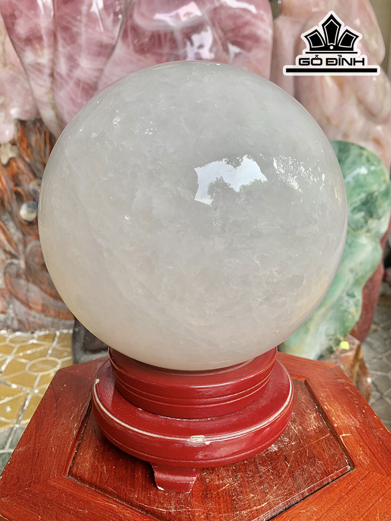 Bi Cầu Đá Thạch Anh Trắng Đường Kính 17 (cm) 8.72kg
