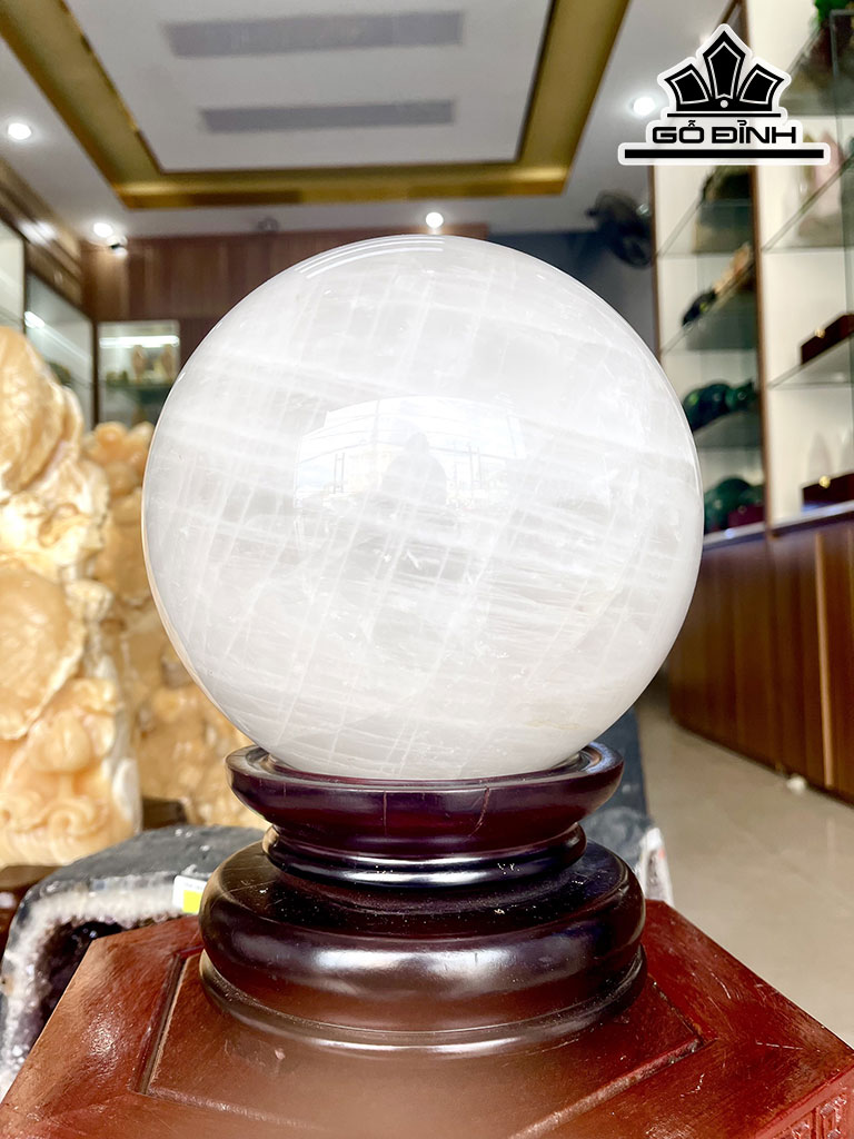 Bi Cầu Đá Thạch Anh Trắng Đường Kính 17 (cm) 10.39kg