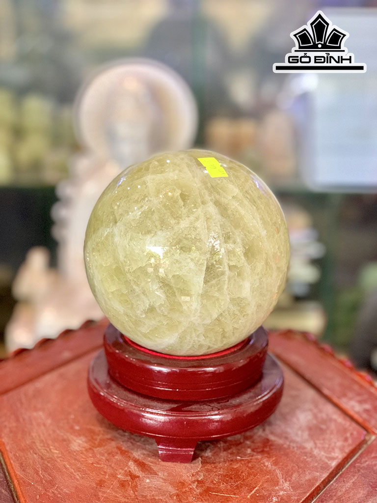 Bi Cầu Đá Thạch Anh Vàng Đường Kính 14 (cm) 3.79kg