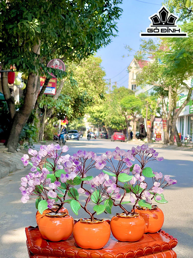 Cây Nụ Đá Thạch Anh Tím Cao 15 (cm)