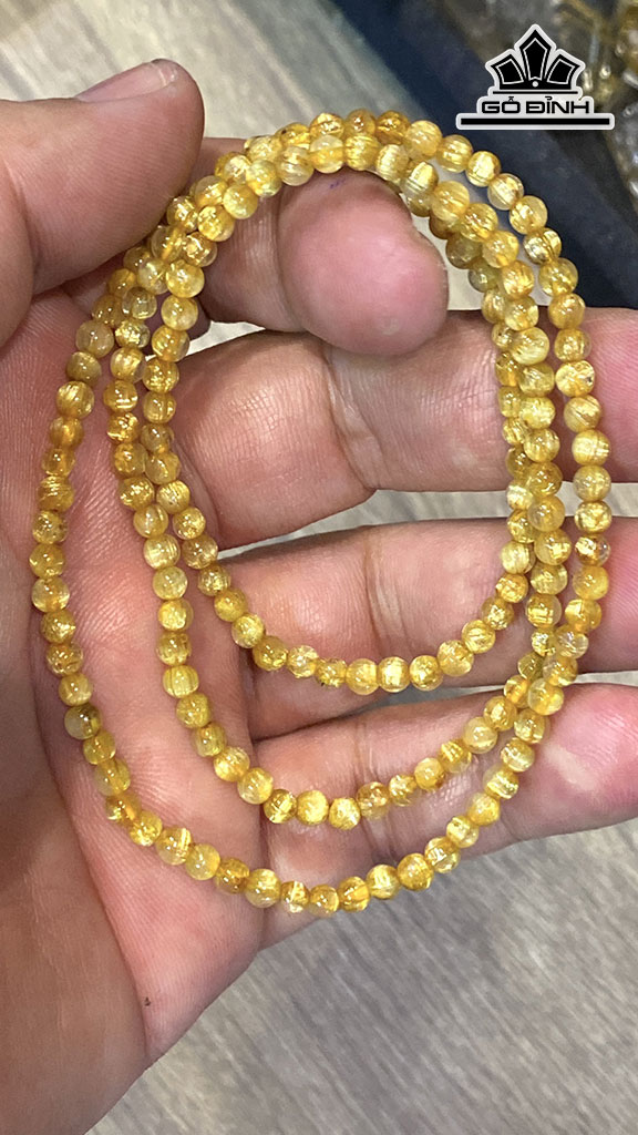 Chuỗi Đá Thạch Anh Tóc Vàng Đường Kính 3,8 (mm) 11gr