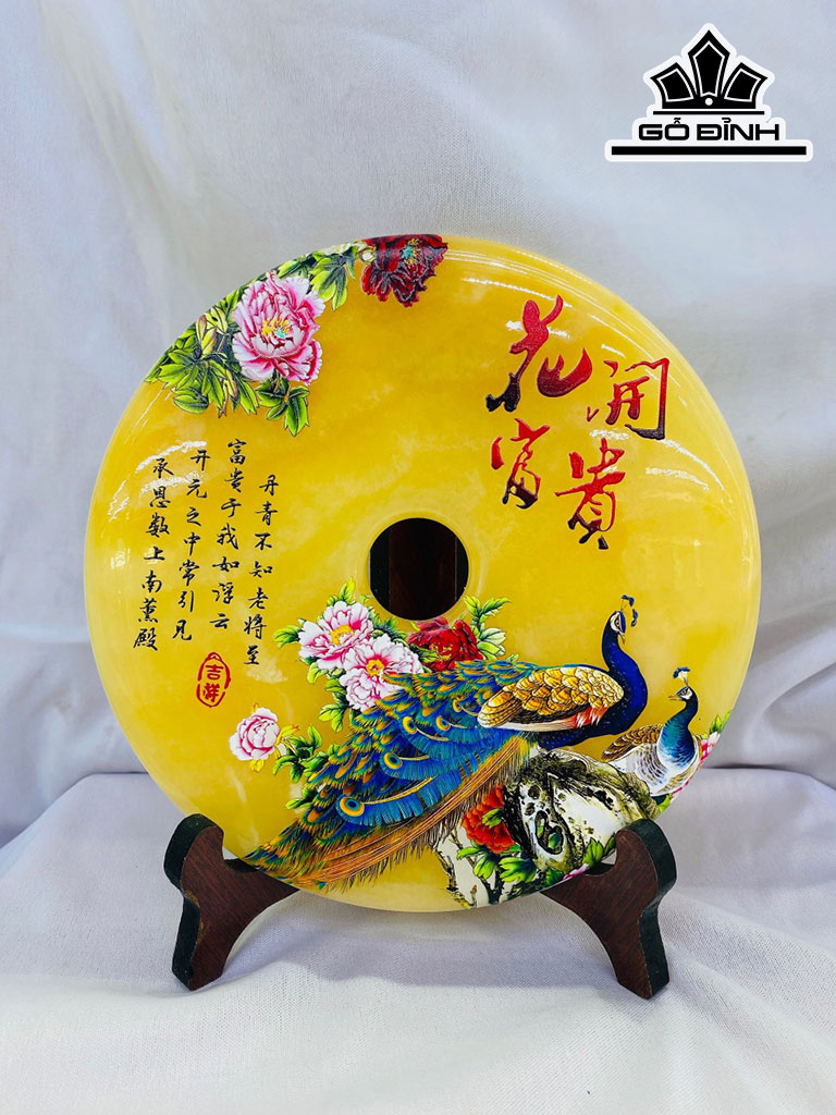 Tác Phẩm Đồng Điếu Đá Ngọc Hoàng Long Đường Kính 20 (cm)