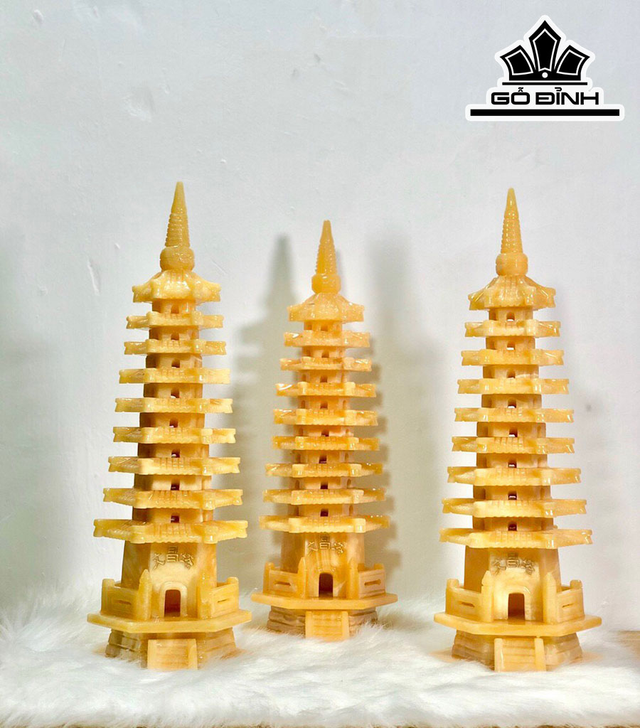 Tháp Văn Xương Đá Serpentine Cao 38 (cm)
