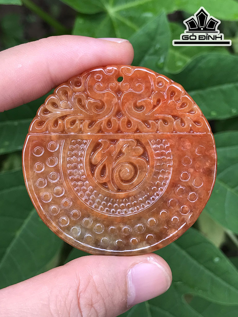 Mặt Dây Chuyền Đá Cẩm Thạch (Jadeite) Cao 5,2 Ngang 5,2 Sâu 3,5 (cm)