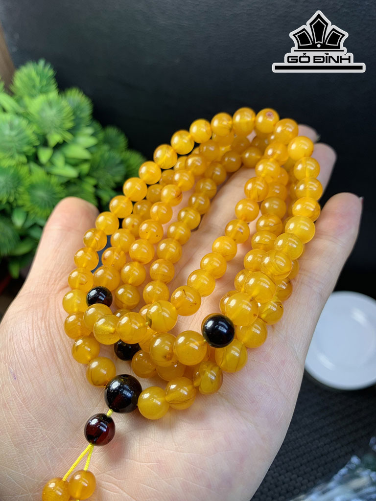 Chuỗi Đá Hổ Phách Đường Kính Hạt 7,2 (mm)
