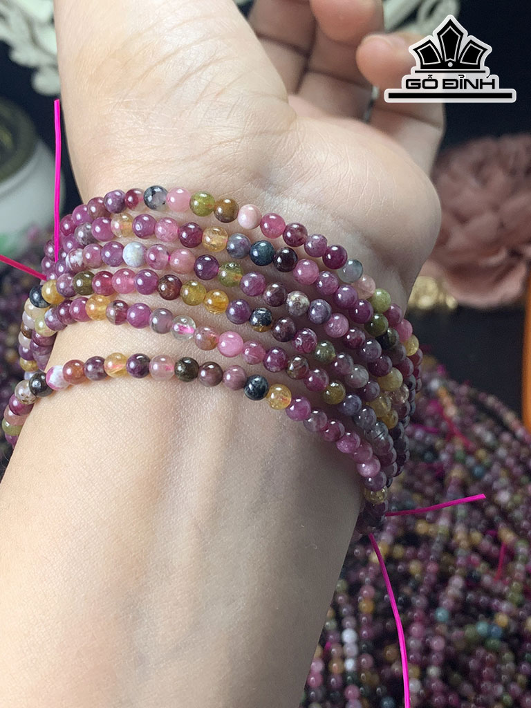 Chuỗi Đá Tourmaline Đường Kính Hạt 3,5 (mm)