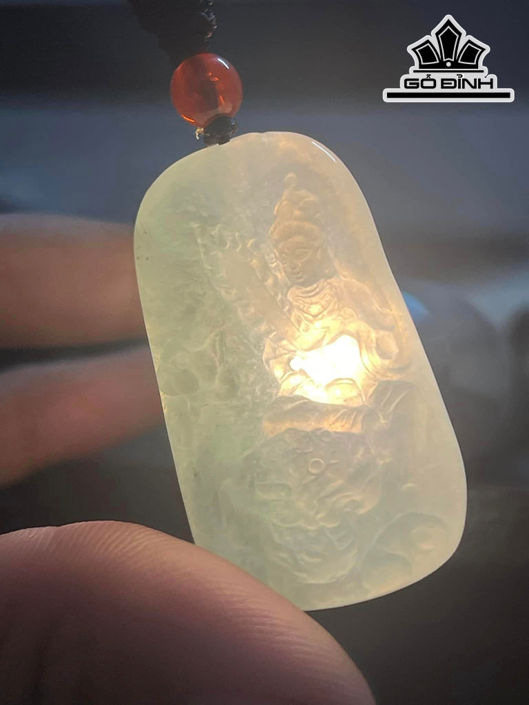 Mặt Dây Chuyền Đá Cẩm Thạch (Jadeite) Cao 38 Ngang 21 Sâu 7 (mm)