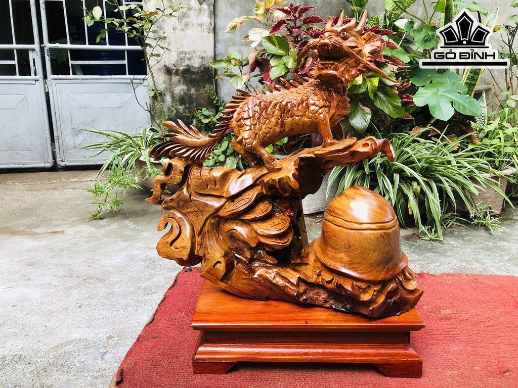 Tượng Long Mã Gỗ Hương Cao 46 Ngang 35 Sâu 15 (cm) - Copy
