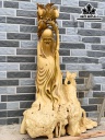 Tượng Ông Thọ Gỗ Nu Giáng Hương Cao 96 Ngang 64 Dài 26 (cm)