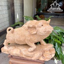 Tượng Heo Phong Thủy Gỗ Ngọc Am Cao 31 Ngang 46 Sâu 18 (cm)