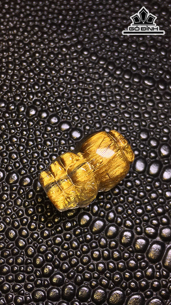 Mặt Dây Chuyền Đá Thạch Anh Tóc Vàng Cao 22 Ngang 13 Sâu 11,8 (mm) 5,8gr