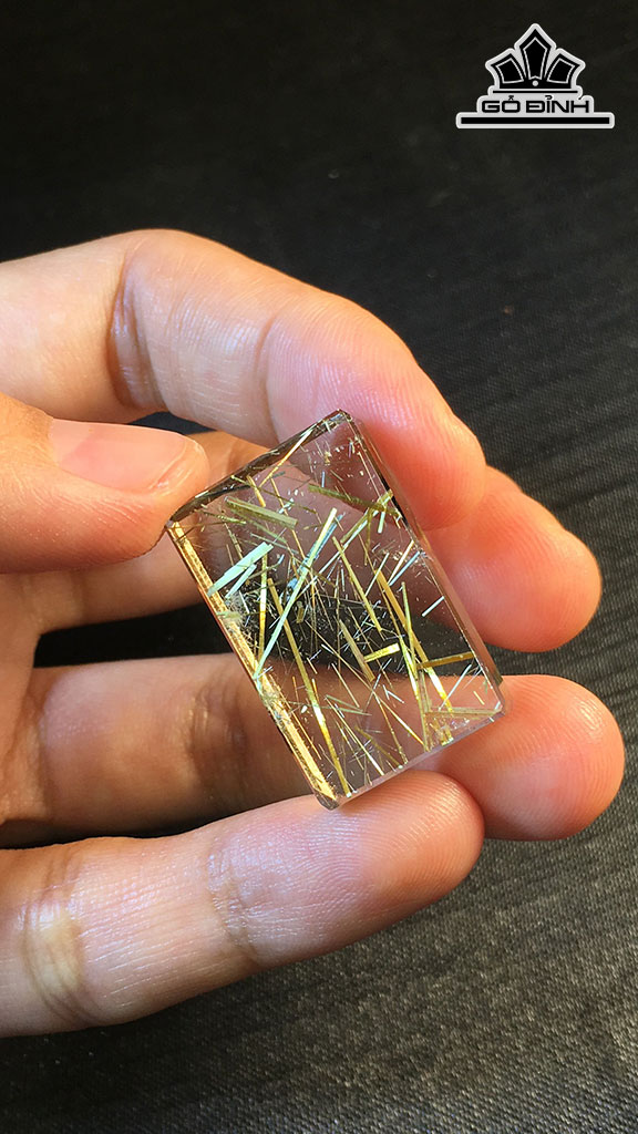 Mặt Dây Chuyền Đá Thạch Anh Tóc Vàng Cao 26,4 Ngang 16,8 Sâu 7,5 (mm) 8,6gr