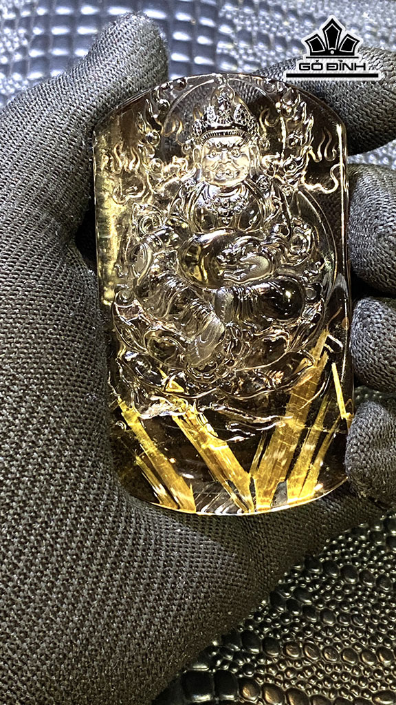 Mặt Dây Chuyền Đá Thạch Anh Tóc Vàng Cao 81,8 Ngang 46,8 Sâu 17,3 (mm) 117gr