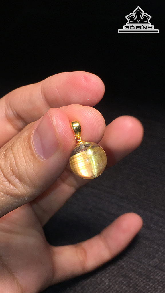 Mặt Dây Chuyền Đá Thạch Anh Tóc Vàng Đường Kính 10,4 (mm) 1.6gr