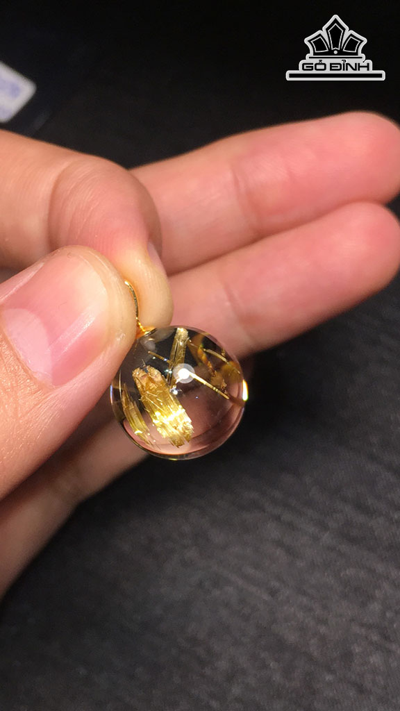 Mặt Dây Chuyền Đá Thạch Anh Tóc Vàng Đường Kính 13,9 (mm) 4gr
