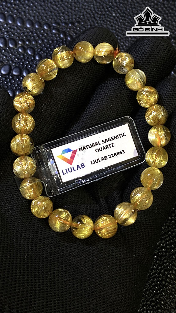 Vòng Tay Đá Thạch Anh Tóc Vàng Đường Kính Hạt 8,46-8,08 (mm) 90.53cts