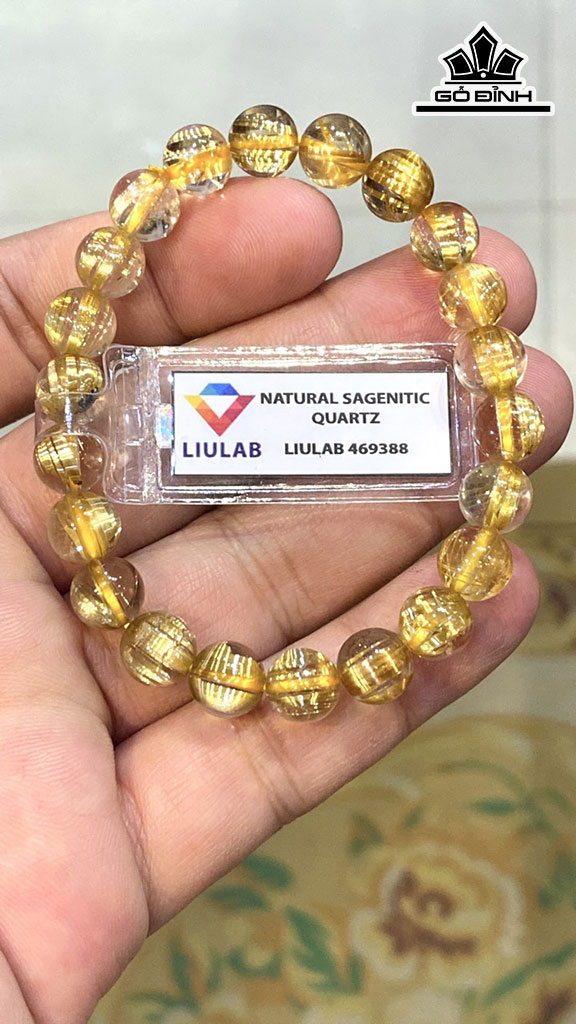 Vòng Tay Đá Thạch Anh Tóc Vàng Đường Kính Hạt 8,70-8,11 (mm) 89.64cts