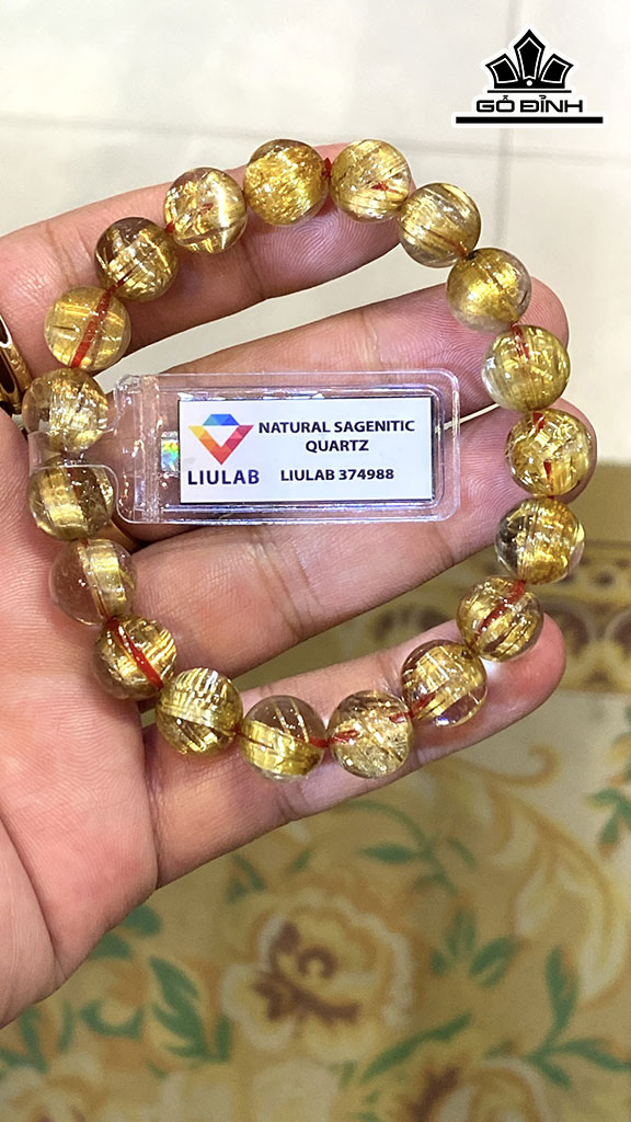 Vòng Tay Đá Thạch Anh Tóc Vàng Đường Kính Hạt 11,36-10,48 (mm) 173.00cts
