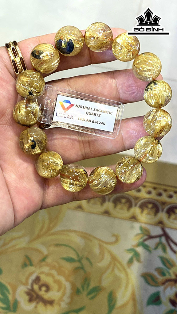 Vòng Tay Đá Thạch Anh Tóc Vàng Đường Kính Hạt 14,95-14,02 (mm) 333.21cts
