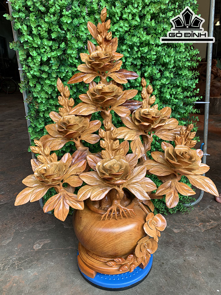 Bình Hoa Gỗ Hương Cao 73 Ngang 54 Sâu 25 (cm)