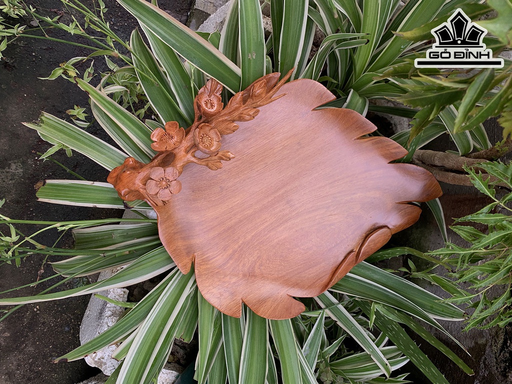 Khay Trà Gỗ Hương Cao 10 Ngang 25 (cm)