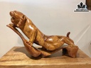 Tượng Hổ Phong Thủy Gỗ Hương Ngang 70 Cao 40 Sâu 20 (cm)