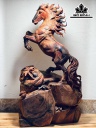 Tượng Ngựa Phong Thủy (Nhất Mã Phi Thiên) Gỗ Trắc Cao 43 Ngang 26 Sâu 15 (cm)