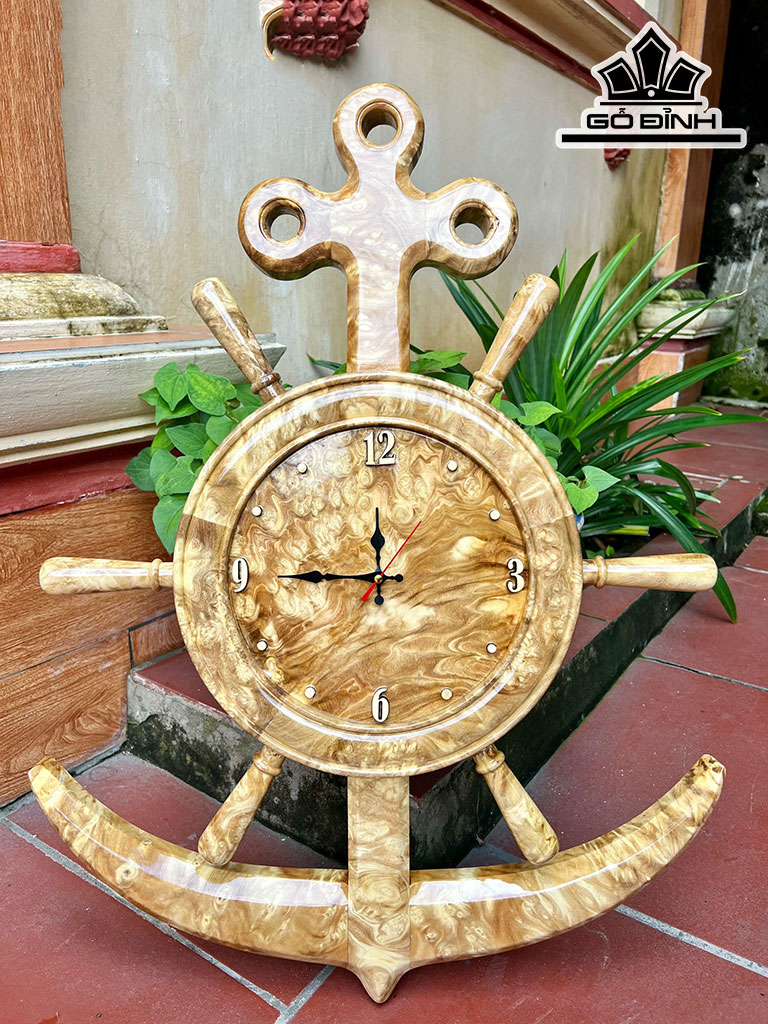 Đồng Hồ Gỗ Nu Nghiến Cao 70 Ngang 52 Mặt 30 (cm)