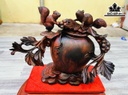 Bình Phú Quý Nho Sóc Gỗ Trắc Cao 27 Ngang 32 Sâu 16 (cm)