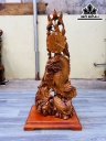 Tượng Tam Ngư Hóa Rồng Gỗ Hương Cao 93 Ngang 45 Sâu 32 (cm)