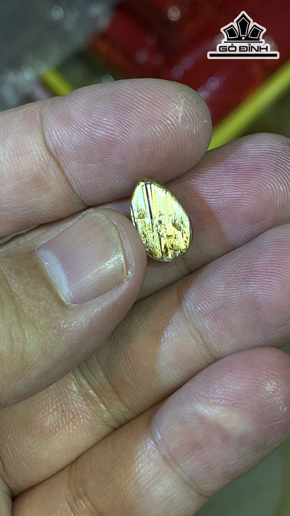 Mặt Dây Chuyền Đá Thạch Anh Tóc Vàng Cao 12,9 Ngang 8,8 Sâu 6 (mm) 1gr