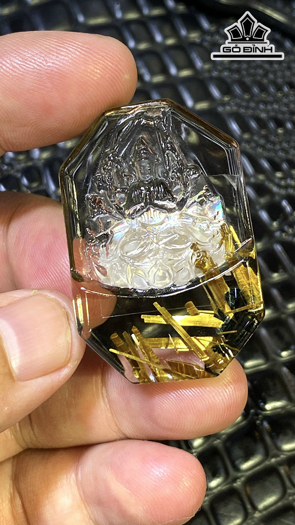Mặt Dây Chuyền Đá Thạch Anh Tóc Vàng Cao 42,69 Ngang 18,72 Sâu 7,97 (mm) 92,34cts