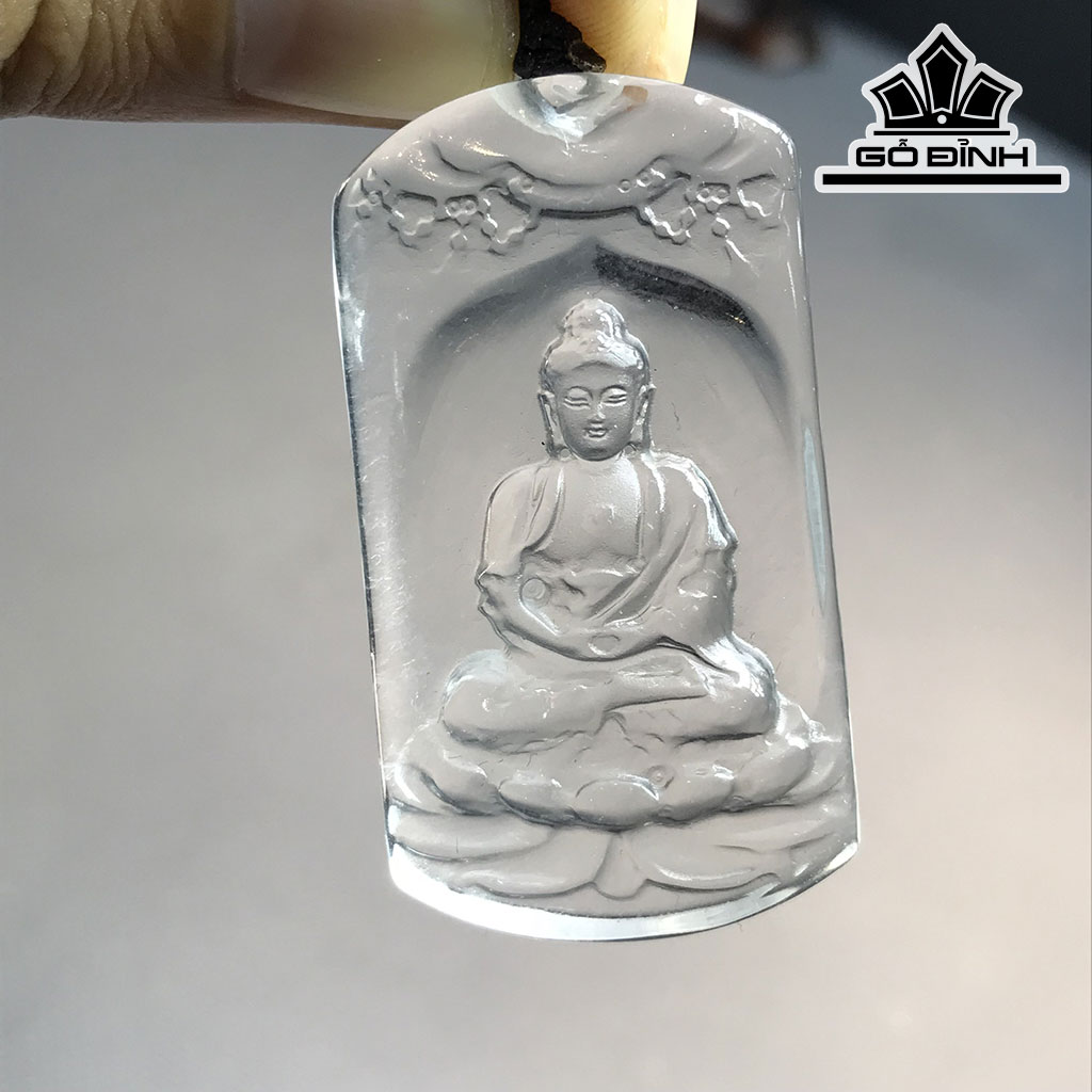Mặt Dây Chuyền Đá Thạch Anh Trắng Cao 49,3 Ngang 27,5 Sâu 9 (mm) 23,9gr