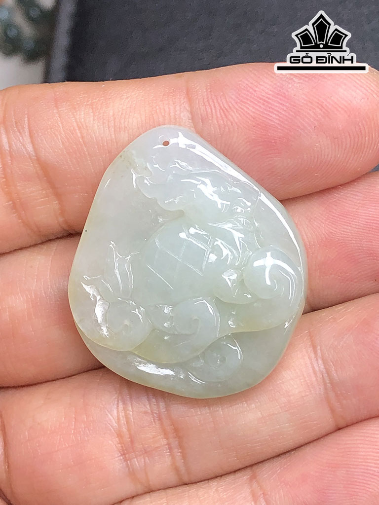 Mặt Dây Chuyền Long Quy Đá Cẩm Thạch Cao 33 Ngang 29 Sâu 9,3 (mm) 14gr