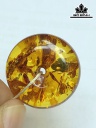 Tác Phẩm Đồng Điếu Đá Hổ Phách Cao 25 Ngang 13 (mm) 5gr