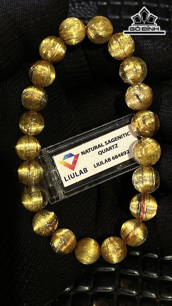 Vòng Tay Đá Thạch Anh Tóc Vàng Đường Kính Hạt 10,33-9,08 (mm) 131.13cts