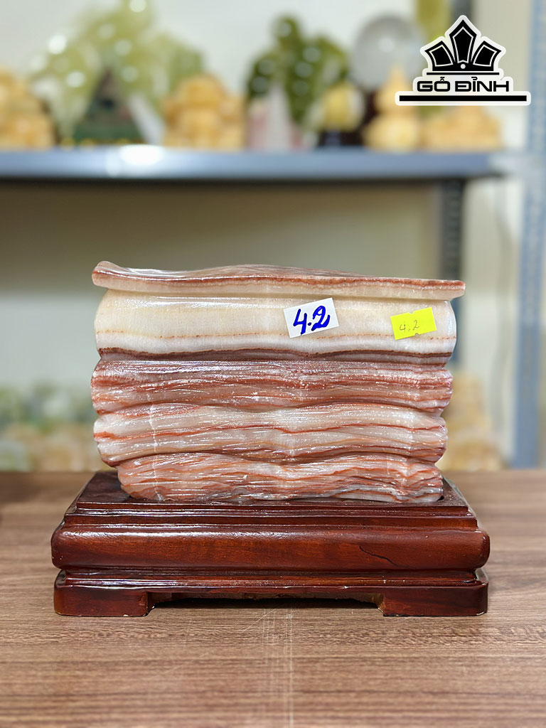 Tác Phẩm Đá Thịt Heo Đá Canxit Cao 17 Ngang 22 (cm) 4,2kg