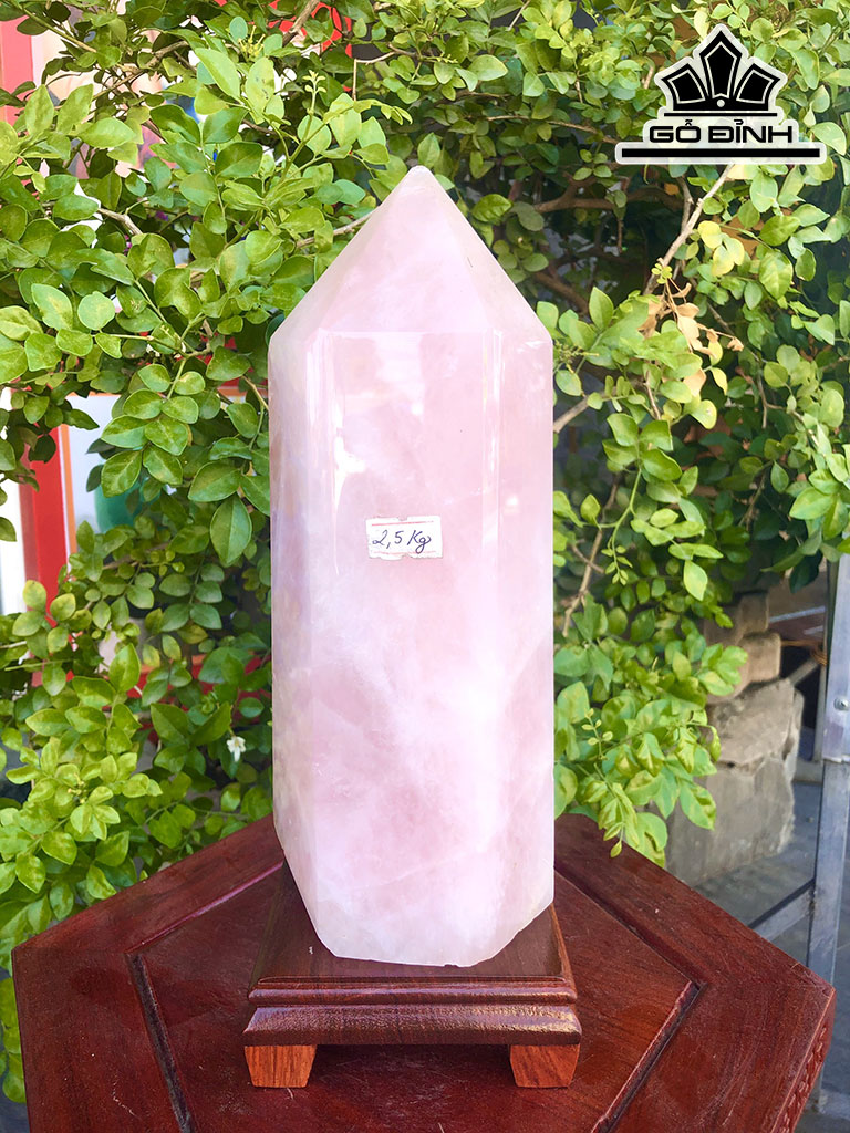 Trụ Đá Thạch Anh Hồng Cao 25 (cm) 2,5kg
