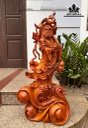 Tượng Đạt Ma Quá Hải Gỗ Hương Cao 83 Ngang 40 Sâu 20 (cm)