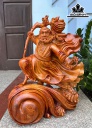 Tượng Đạt Ma Sư Tổ Gỗ Hương Cao 64 Ngang 50 Sâu 26 (cm)
