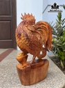 Tượng Gà Trống Gỗ Hương Cao 46 Ngang 30 Sâu 15 (cm)